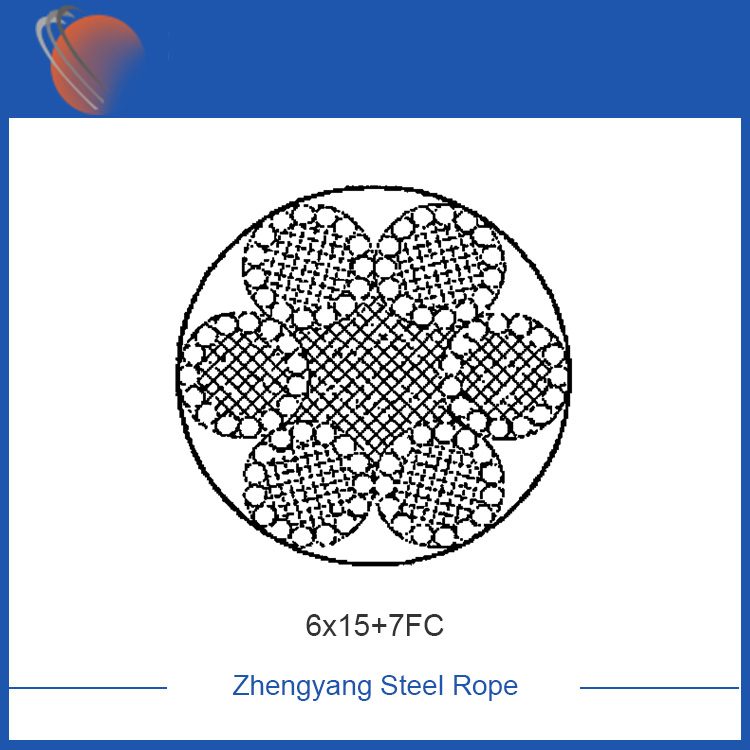 6x15 + 7FC galvanized steel wire lubid
